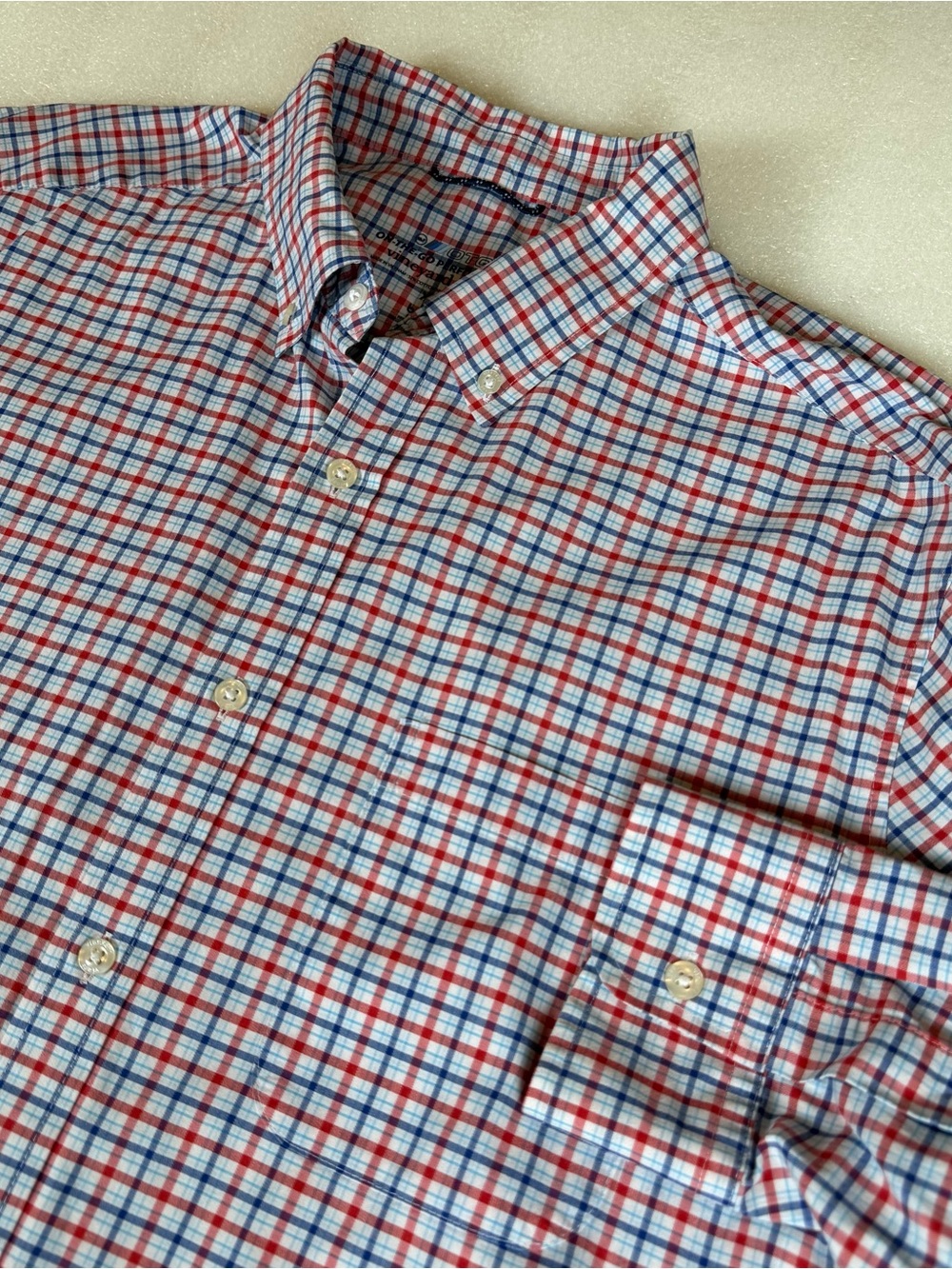 Vineyard Vines Shirt Mens XL OTG On The Go Button Down Check Brrr Performance